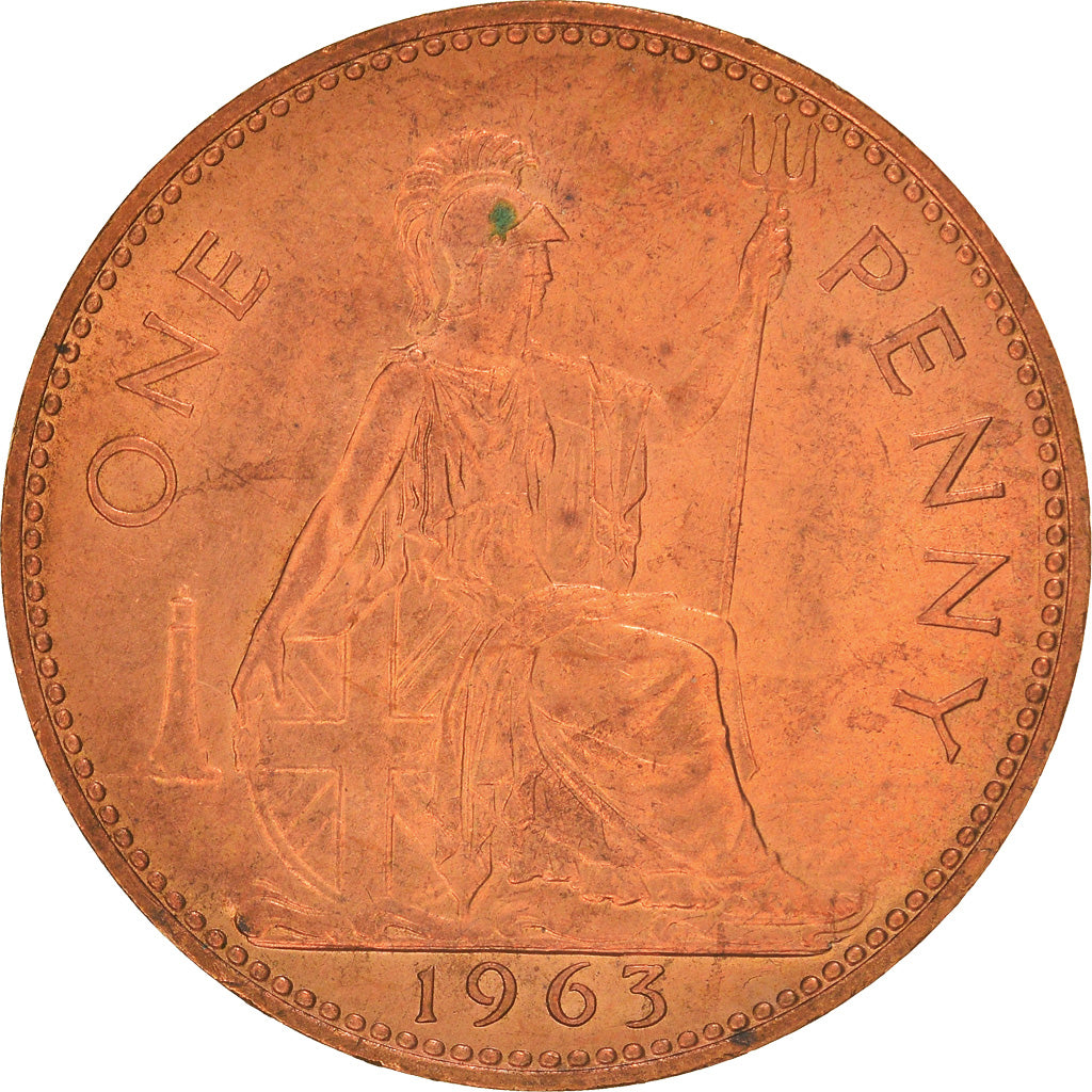 Munten, Groot Bretagne, Elizabeth II, Penny, 1963, PR, Bronzen, KM:897