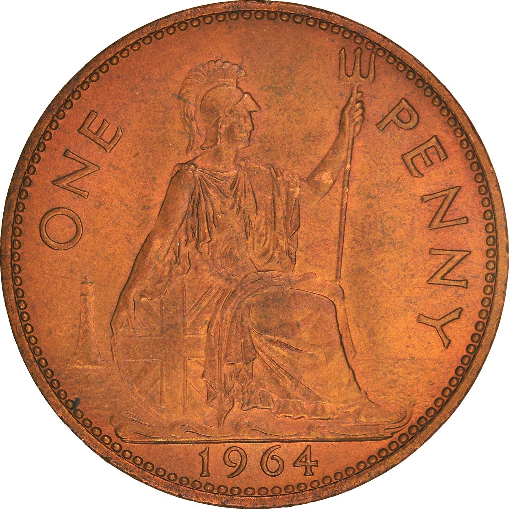 Monnaie, Grande-Bretagne, Elizabeth II, Penny, 1964, SUP, Bronze, KM:897
