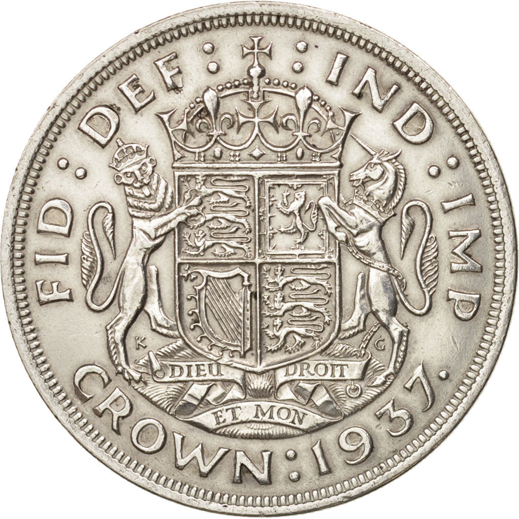 Großbritannien, George VI, Crown, 1937, AU(50-53), Silver, KM:857