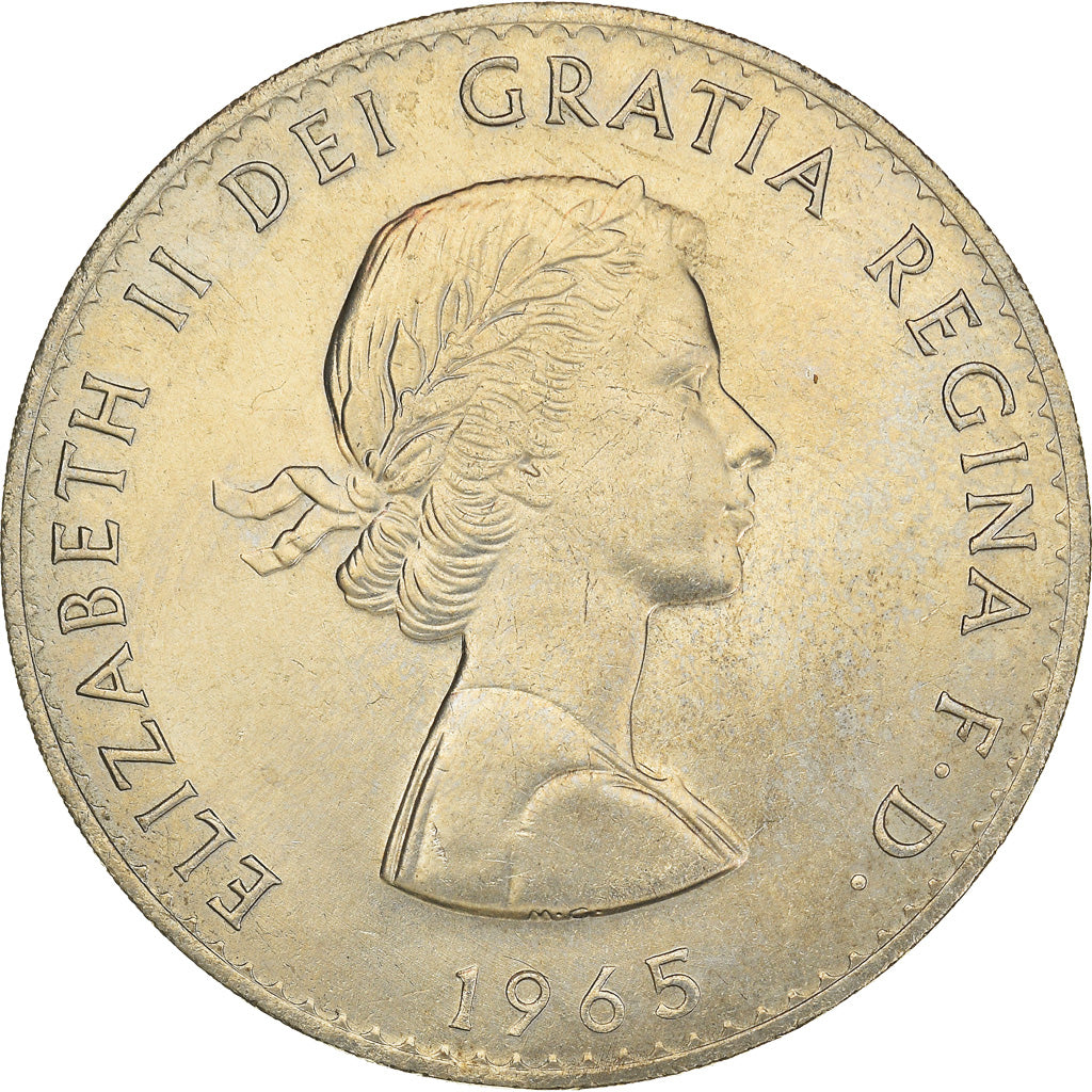 Coin, Great Britain, Elizabeth II, Crown, 1965, AU(50-53), Copper-nickel, KM:910