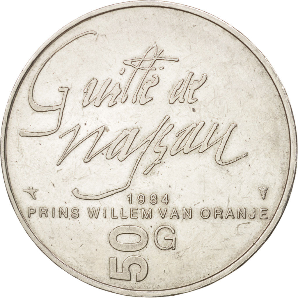 Niederlande, Beatrix, 50 Gulden, 1984, EF(40-45), Silver, KM:208