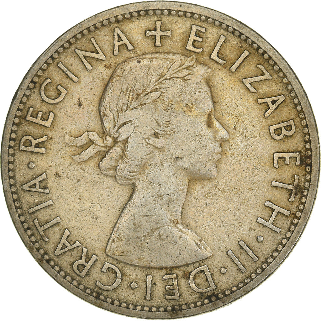 Coin, Great Britain, Elizabeth II, 1/2 Crown, 1954, VF(20-25), Copper-nickel
