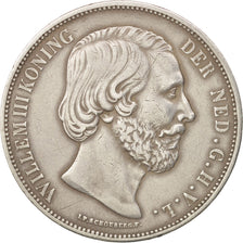 Paesi Bassi, William III, 2-1/2 Gulden, 1873, BB, Argento, KM:82