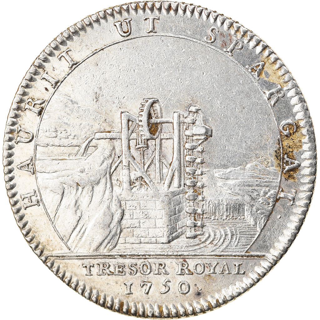 France, Token, Louis XV, Trésor Royal, History, 1750, AU(50-53), Silver