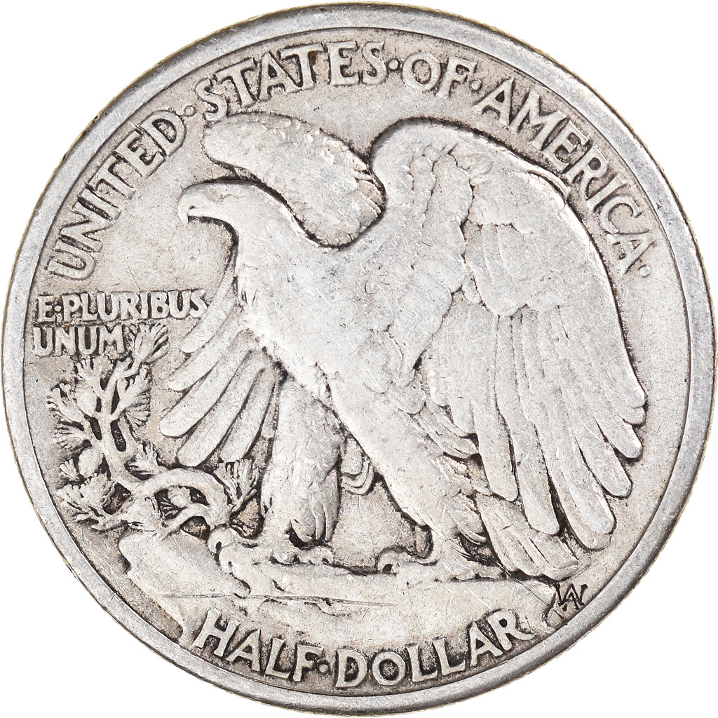 Coin, United States, Walking Liberty Half Dollar, Half Dollar, 1942, U.S. Mint