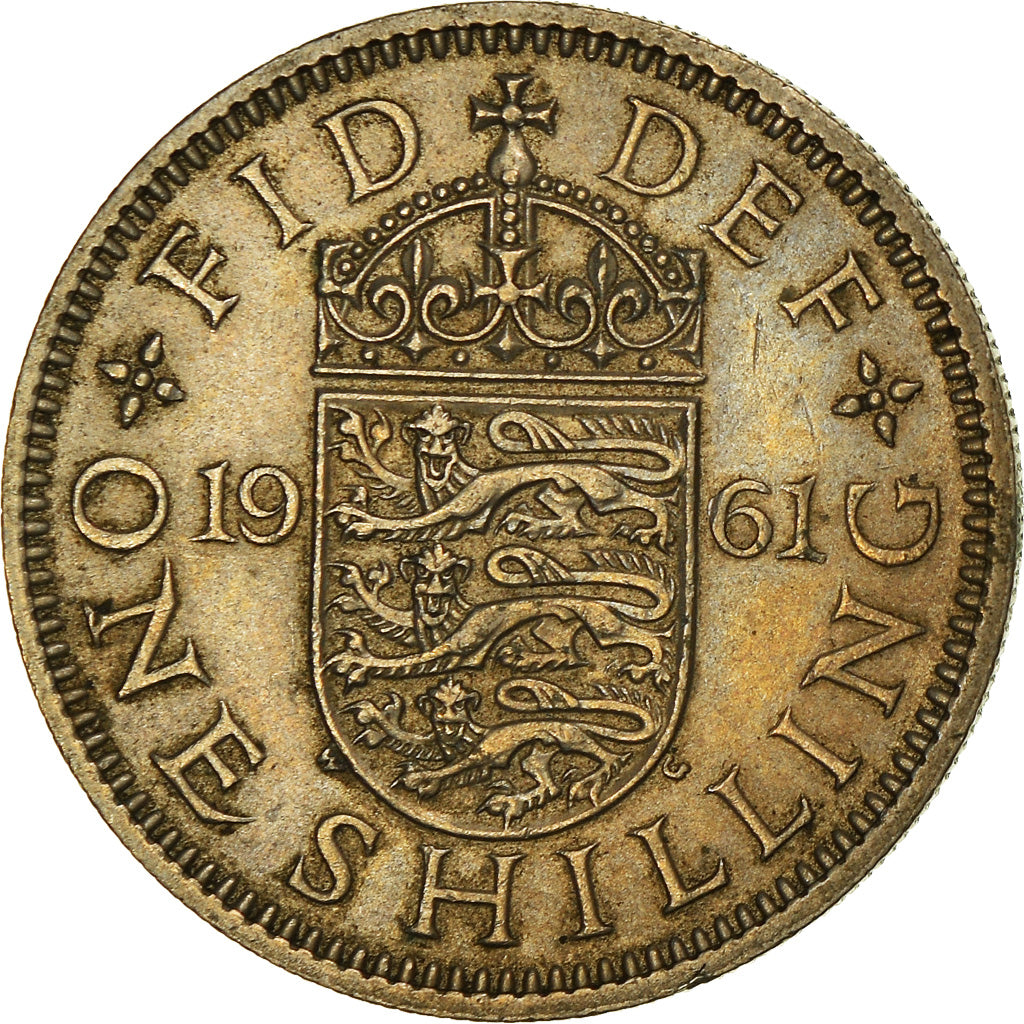 Moneta, Wielka Brytania, Elizabeth II, Shilling, 1961, VF(30-35), Miedź-Nikiel