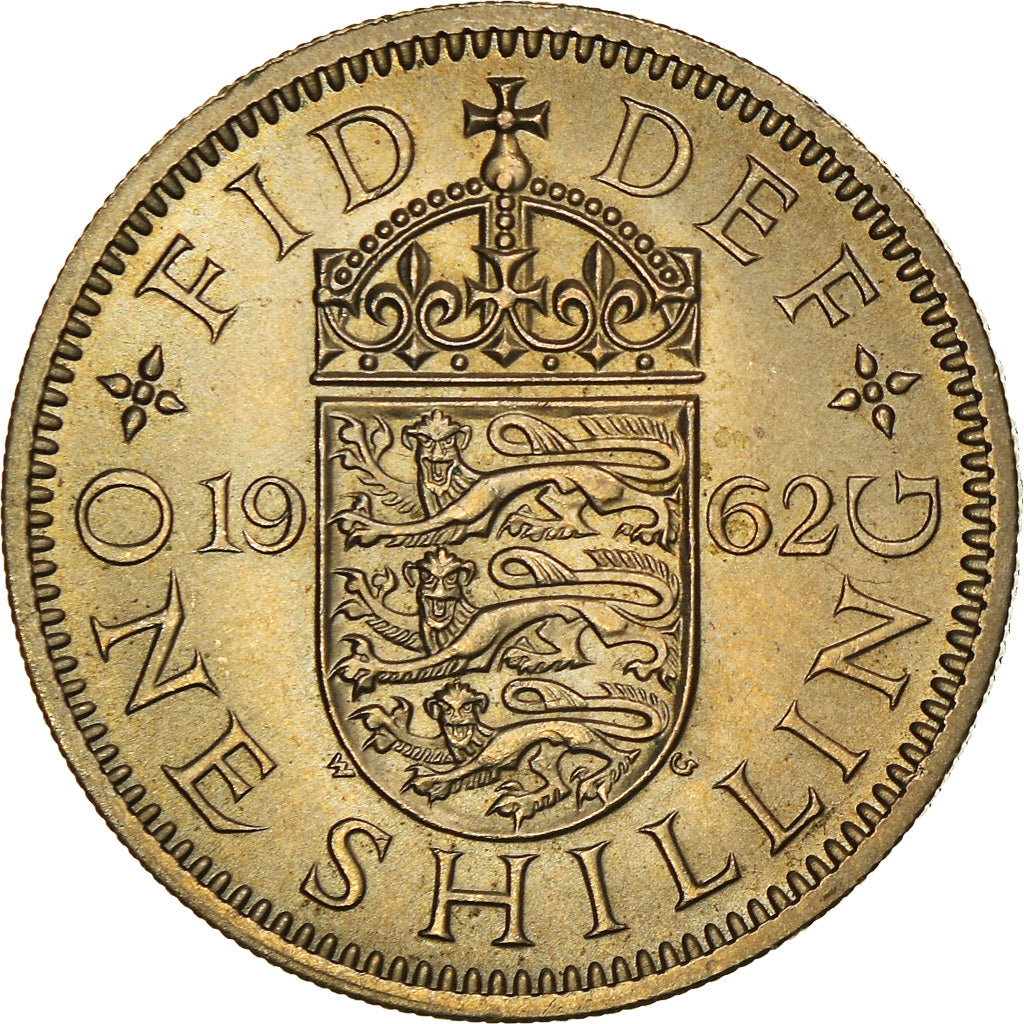 Coin, Great Britain, Elizabeth II, Shilling, 1962, AU(50-53), Copper-nickel