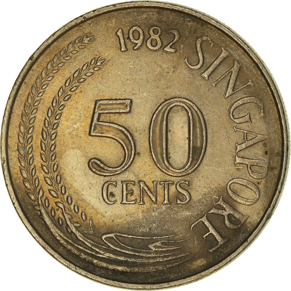 Moneta, Singapore, 50 Cents, 1982, Singapore Mint, BB, Rame-nichel, KM:5