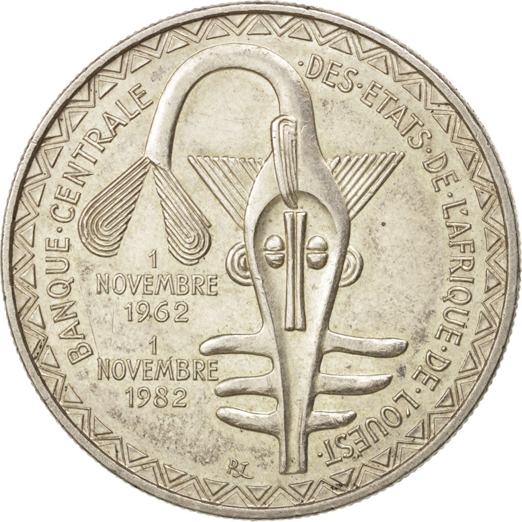 Stati dell'Africa occidentale, 5000 Francs, 1982, Paris, SPL-, Argento, KM:11