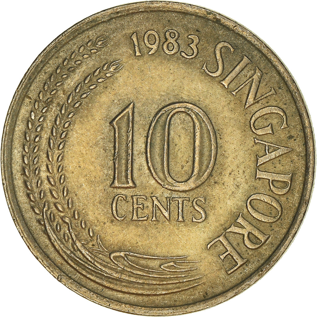 Moneta, Singapore, 10 Cents, 1983, Singapore Mint, BB, Rame-nichel, KM:3