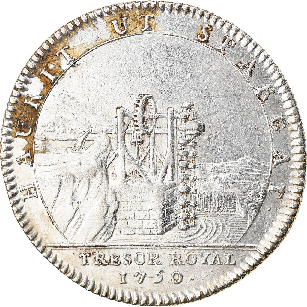 France, Token, Louis XV, Trésor Royal, History, 1750, AU(50-53), Silver