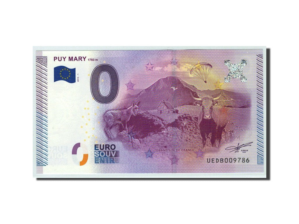 France, Billet Touristique - 0 Euro, 15/ Puy Mary, 2015, NEUF