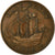Moneda, Gran Bretaña, Elizabeth II, 1/2 Penny, 1956, BC+, Bronce, KM:896