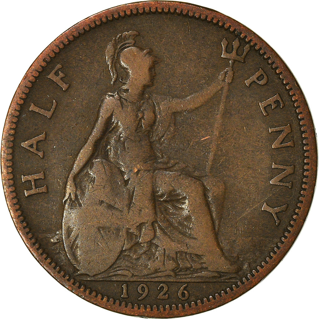 Moneta, Wielka Brytania, George V, 1/2 Penny, 1926, VF(30-35), Brązowy, KM:824