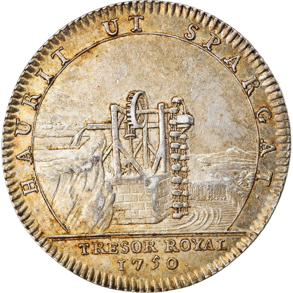 France, Token, Louis XV, Trésor Royal, History, 1750, AU(50-53), Silver