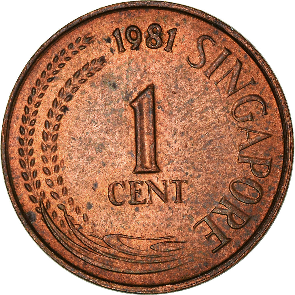 Moneta, Singapore, Cent, 1981, Singapore Mint, BB, Acciaio ricoperto in rame