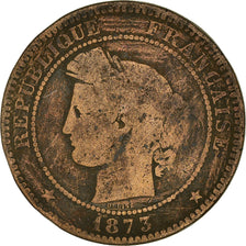 Coin, France, Cérès, 10 Centimes, 1873, Bordeaux, VF(20-25), Bronze, KM:815.2