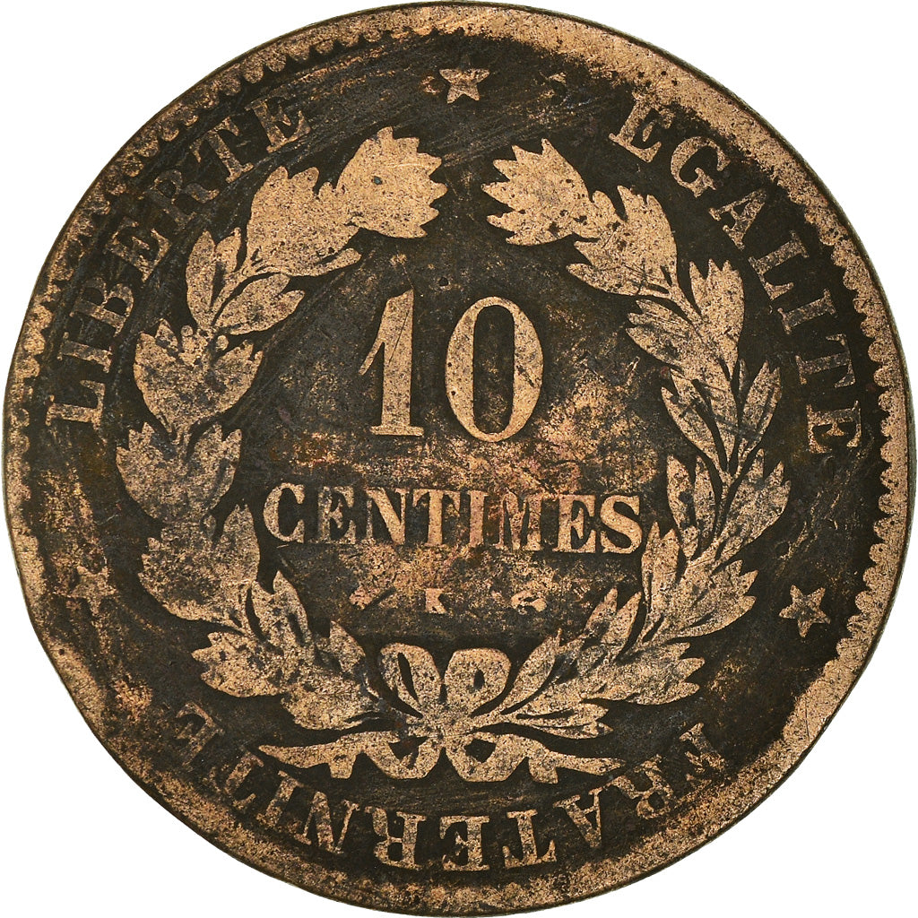 Coin, France, Cérès, 10 Centimes, 1873, Bordeaux, VF(20-25), Bronze, KM:815.2