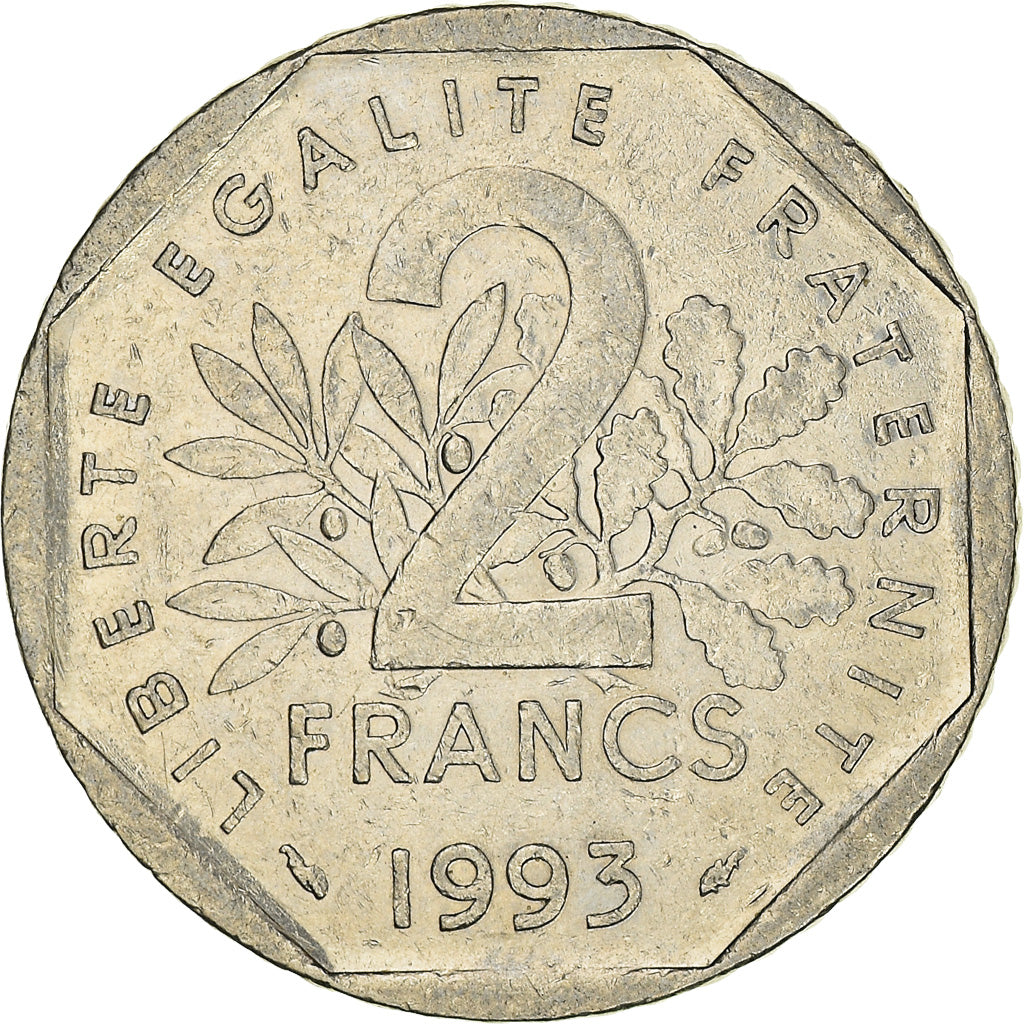 Münze, Frankreich, Jean Moulin, 2 Francs, 1993, Paris, S+, Nickel, KM:1062