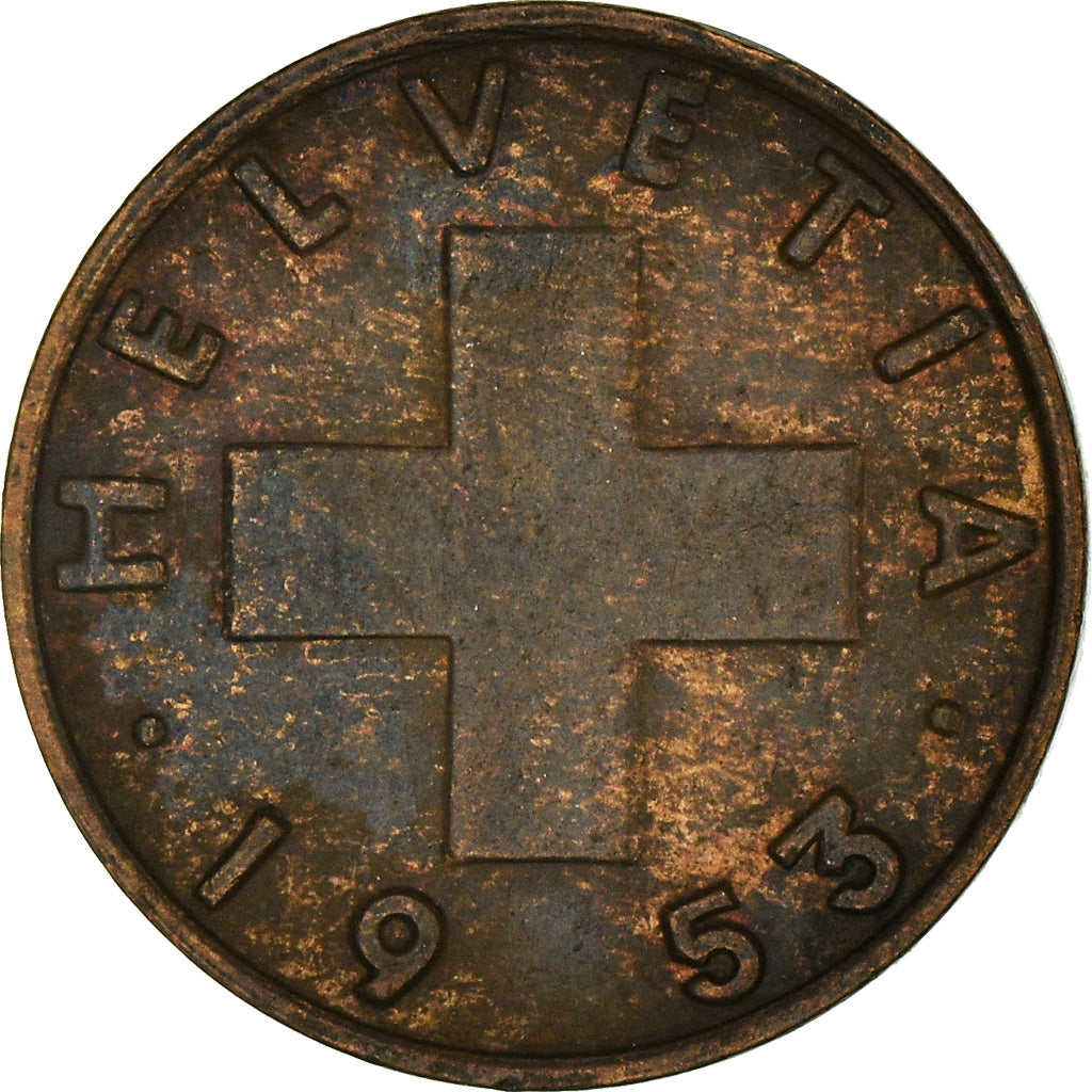 Moneta, Szwajcaria, Rappen, 1953, Bern, VF(30-35), Bronze, KM:46