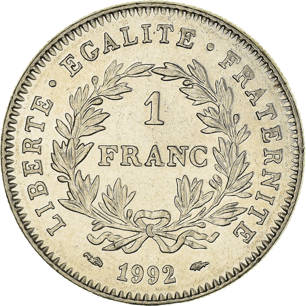 Moneta, Francja, République, Franc, 1992, Paris, VF(30-35), Nikiel, KM:1004.1