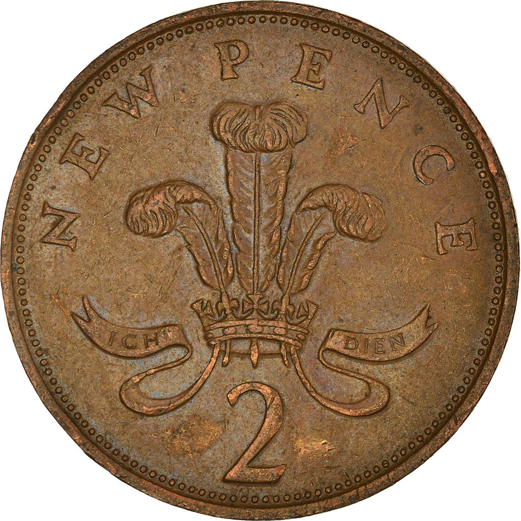 Coin, Great Britain, Elizabeth II, 2 New Pence, 1981, VF(30-35), Bronze, KM:916