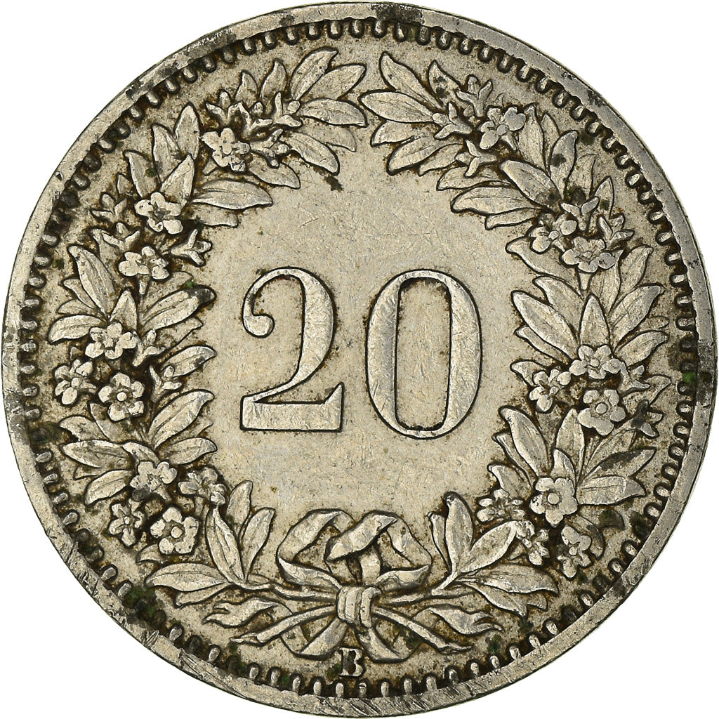 Coin, Switzerland, 20 Rappen, 1897, Bern, VF(30-35), Nickel, KM:29