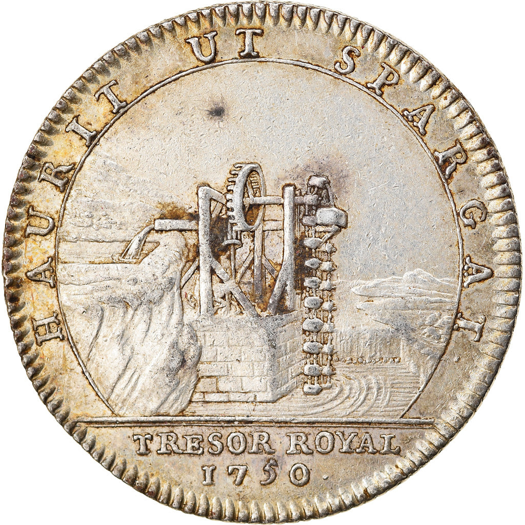 France, Token, Louis XV, Trésor Royal, History, 1750, EF(40-45), Silver