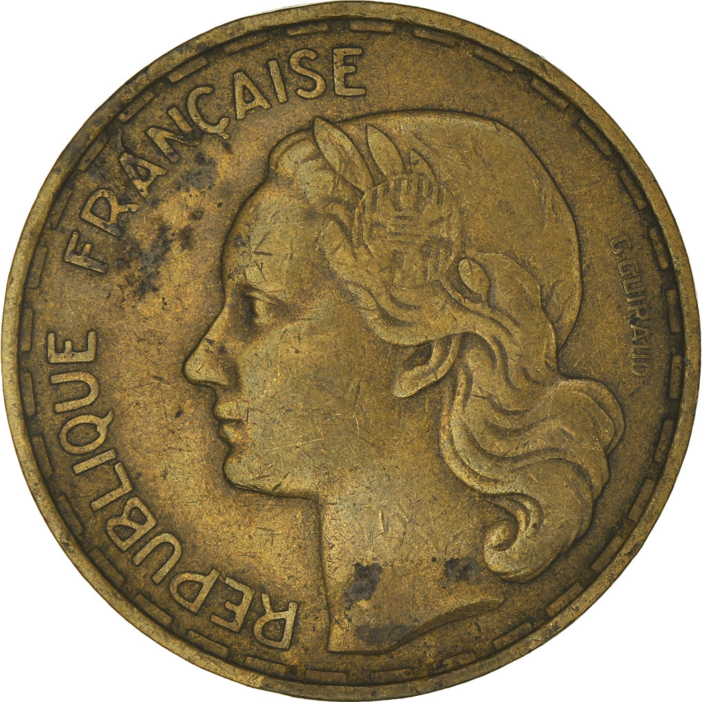 Moneta, Francia, Guiraud, 50 Francs, 1953, Paris, MB, Alluminio-bronzo