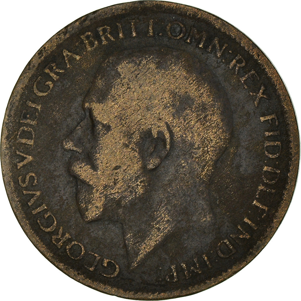 Münze, Großbritannien, George V, Farthing, 1917, SGE+, Bronze, KM:808.1