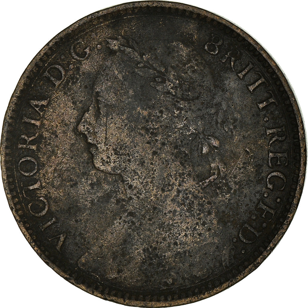 Moneda, Gran Bretaña, Victoria, Farthing, 1886, BC+, Bronce, KM:753