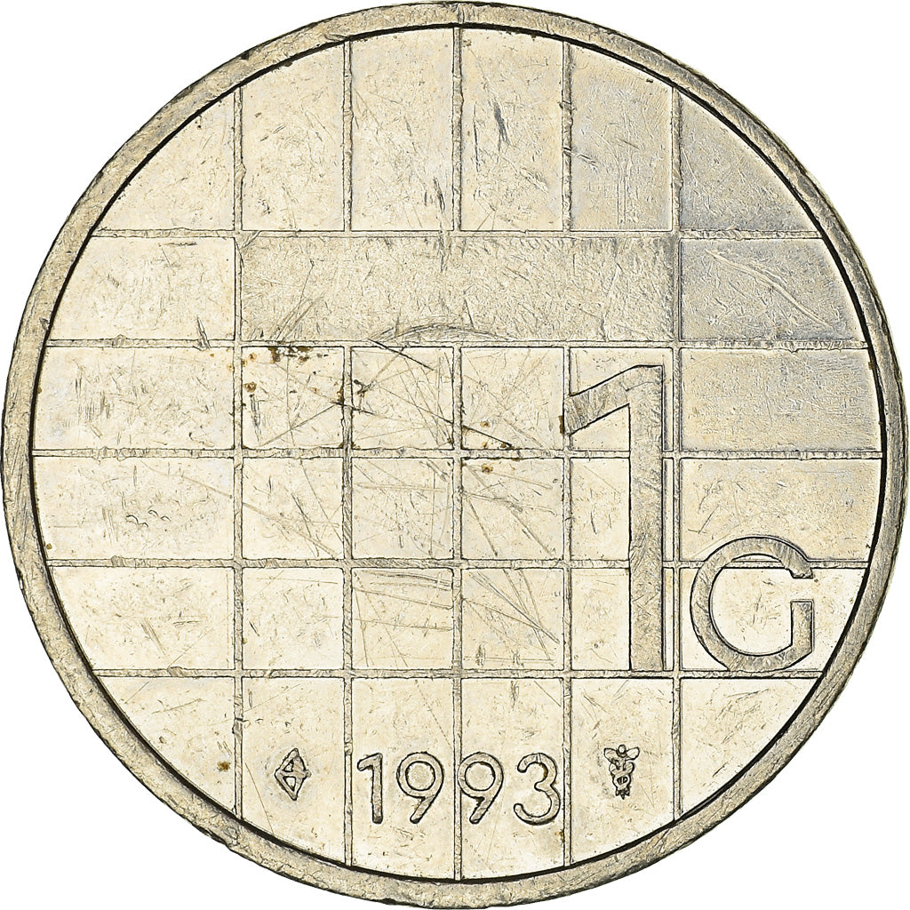 Moneda, Países Bajos, Beatrix, Gulden, 1993, BC+, Níquel, KM:205