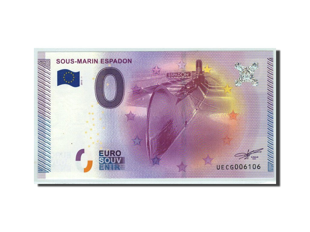 Francja, Tourist Banknote - 0 Euro, 44/ Sous-Marin Espadon - Saint-Nazaire