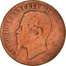 Coin, Italy, Vittorio Emanuele II, 10 Centesimi, 1863, VF(20-25), Copper