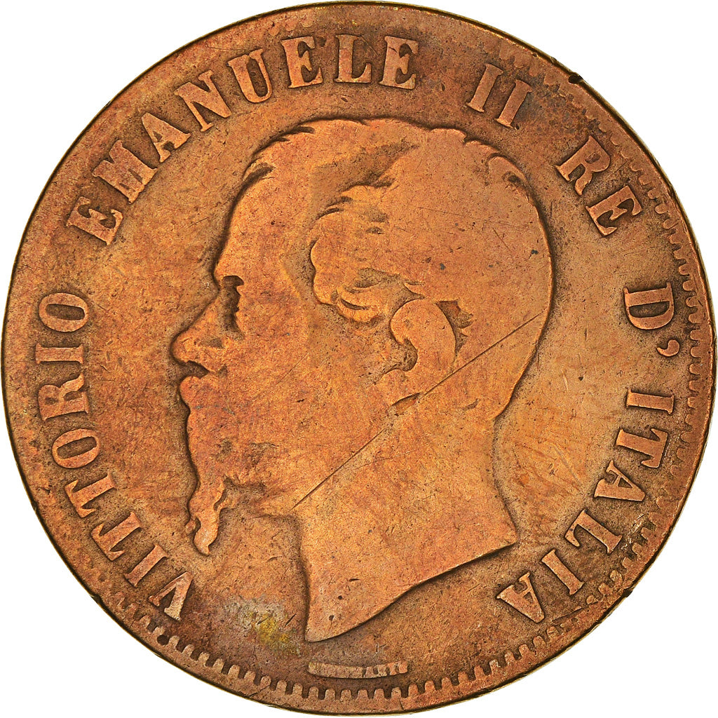 Moneda, Italia, Vittorio Emanuele II, 10 Centesimi, 1867, Birmingham, BC+