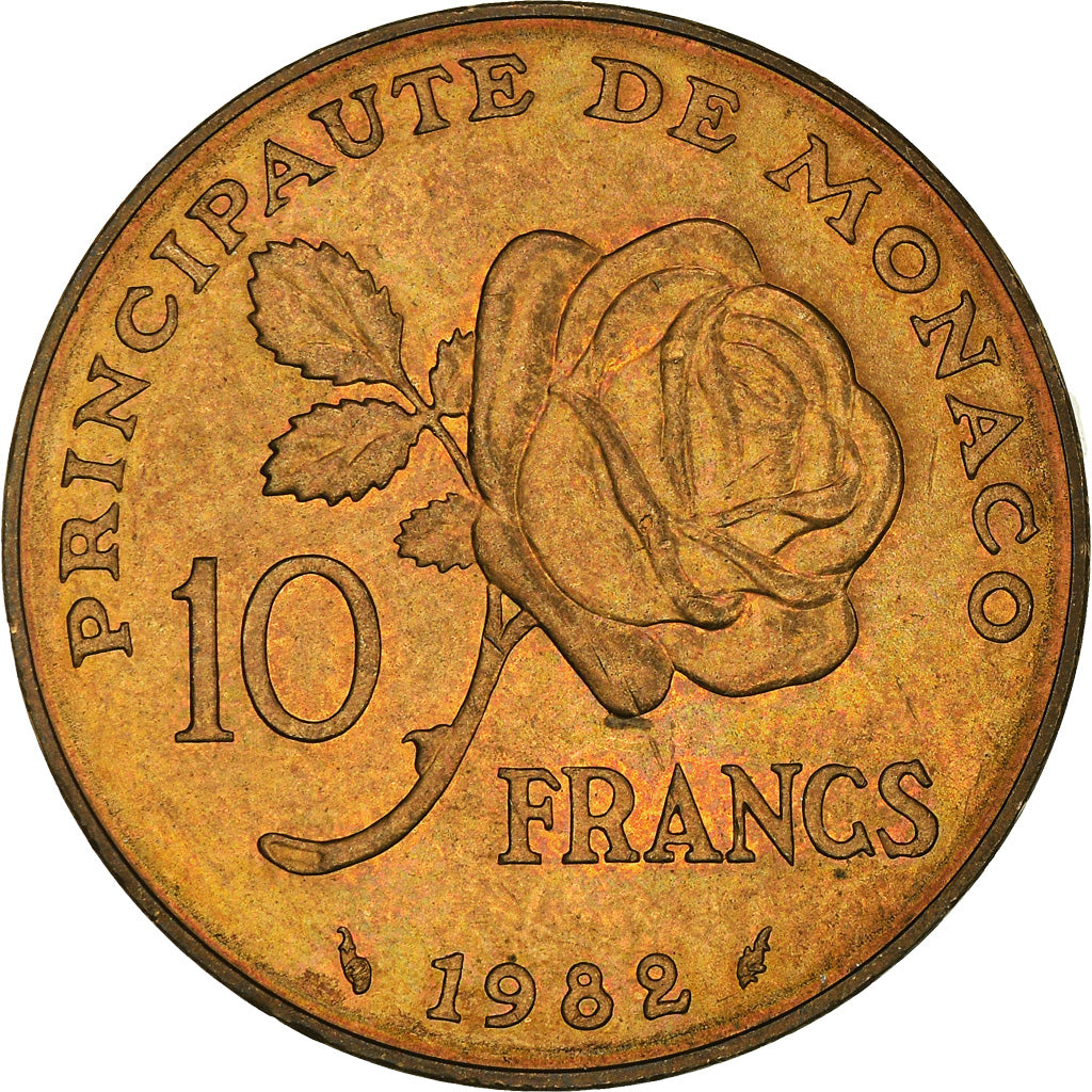 Monnaie, Monaco, Rainier III, 10 Francs, 1982, TB+, Copper-Nickel-Aluminum