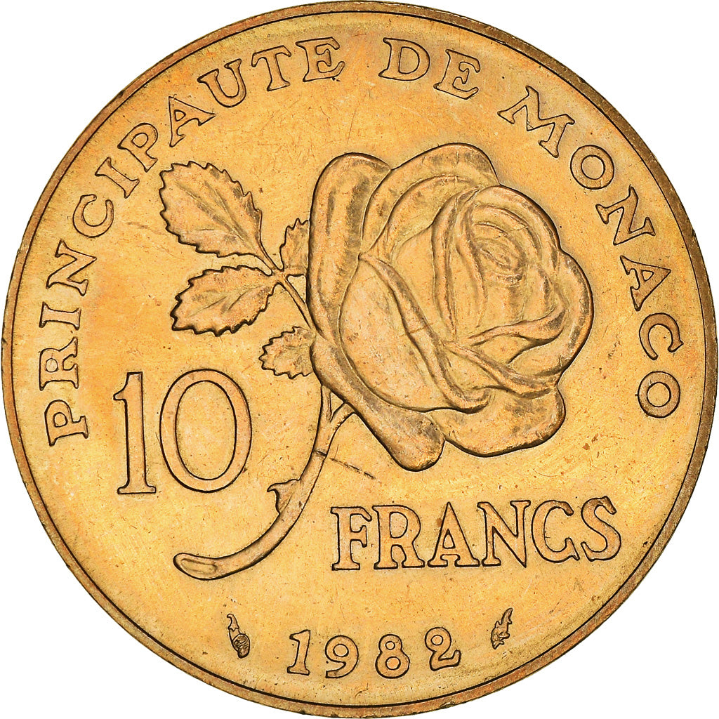 Moneta, Monaco, Rainier III, 10 Francs, 1982, BB, Rame-nichel-alluminio, KM:154