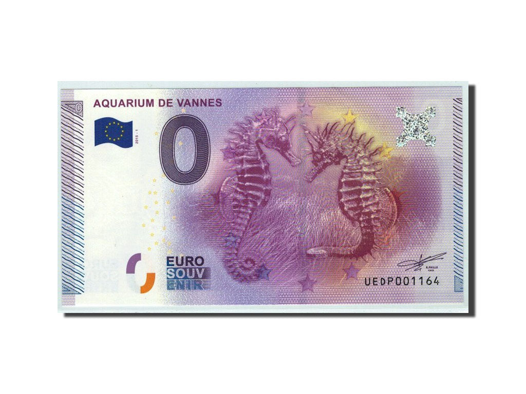 France, Tourist Banknote - 0 Euro, 56/ Aquarium de Vannes, 2015, UNC