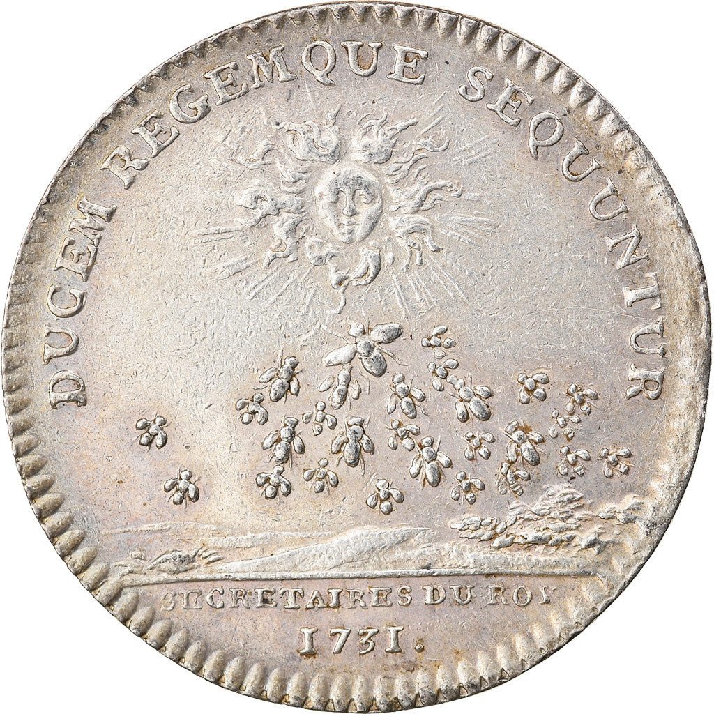 Francia, Token, Louis XV, Secrétaires du Roi, History, 1731, MBC+, Plata