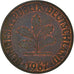 Monnaie, République fédérale allemande, 2 Pfennig, 1967, Stuttgart, TB+