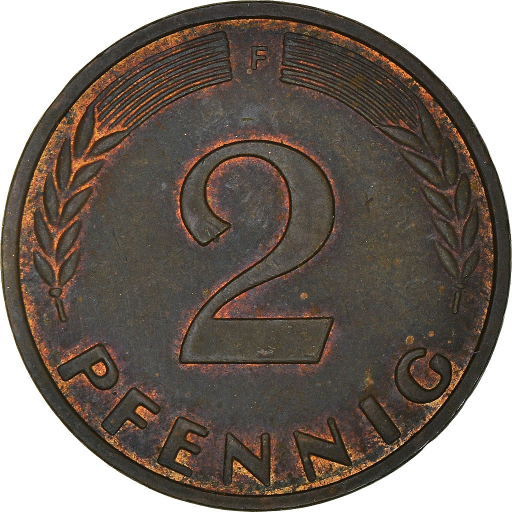 Monnaie, République fédérale allemande, 2 Pfennig, 1967, Stuttgart, TB+