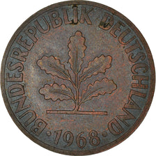 Moneda, ALEMANIA - REPÚBLICA FEDERAL, 2 Pfennig, 1968, Hambourg, MBC, Cobre