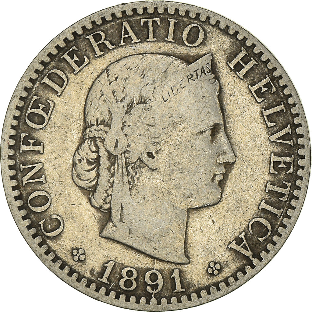 Monnaie, Suisse, 20 Rappen, 1891, Bern, TB, Nickel, KM:29