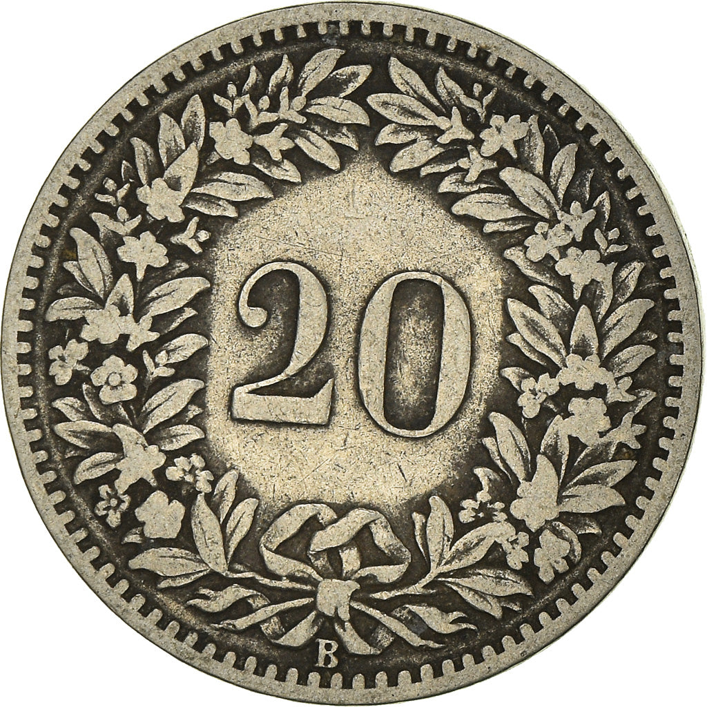 Monnaie, Suisse, 20 Rappen, 1891, Bern, TB, Nickel, KM:29