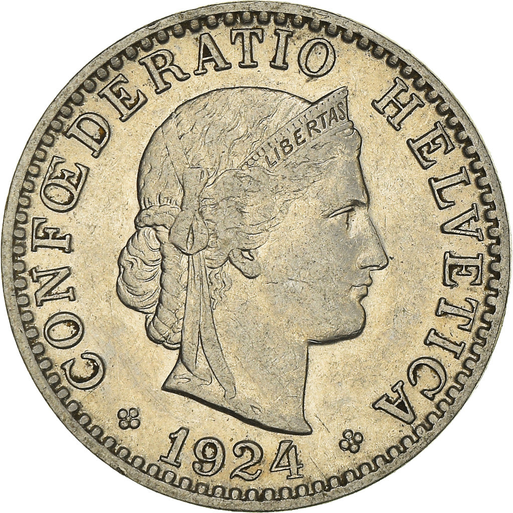 Münze, Schweiz, 20 Rappen, 1924, Bern, SS, Nickel, KM:29