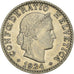 Moneda, Suiza, 20 Rappen, 1924, Bern, MBC, Níquel, KM:29
