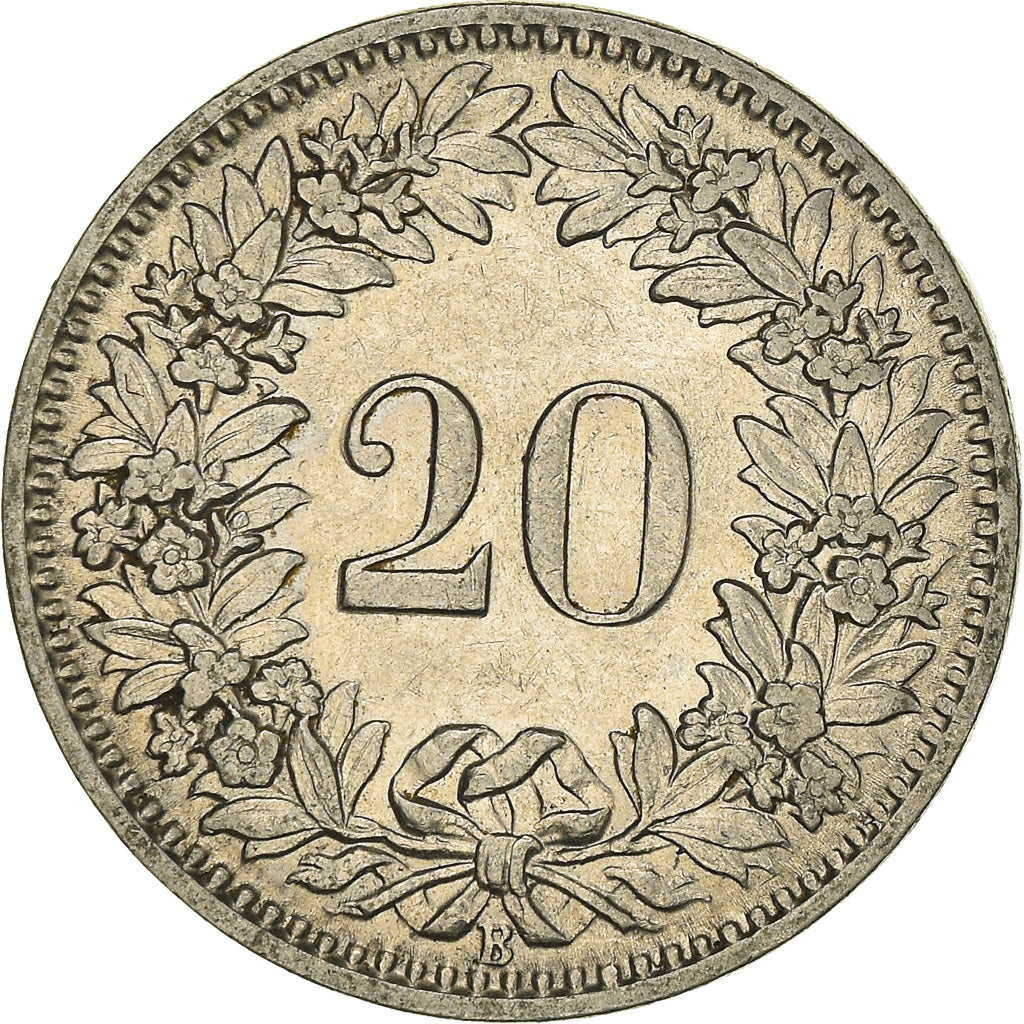 Münze, Schweiz, 20 Rappen, 1924, Bern, SS, Nickel, KM:29