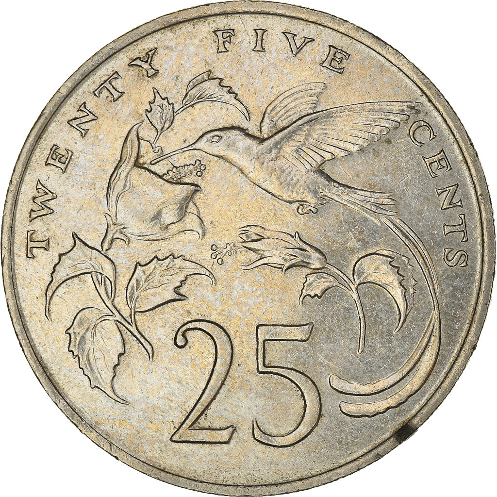 Coin, Jamaica, Elizabeth II, 25 Cents, 1989, Franklin Mint, EF(40-45)