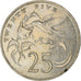 Coin, Jamaica, Elizabeth II, 25 Cents, 1989, Franklin Mint, EF(40-45)