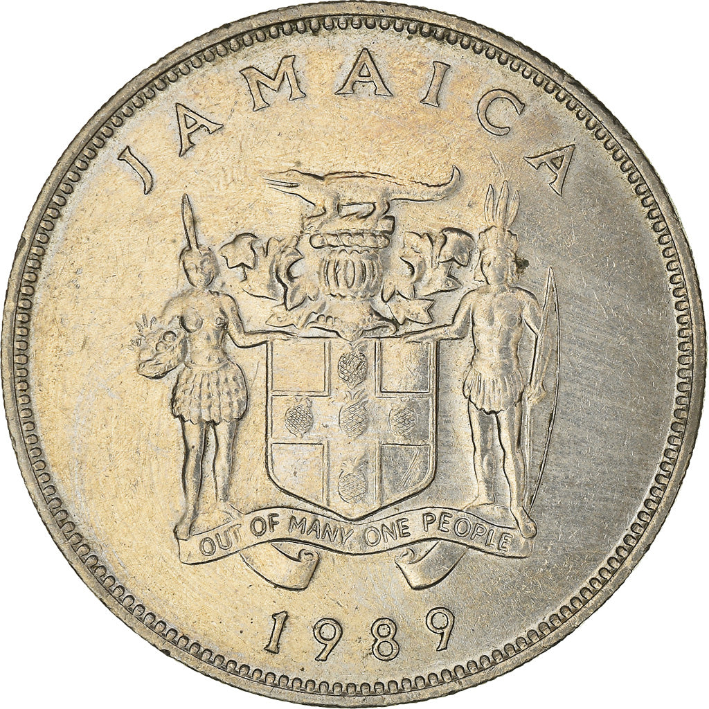 Coin, Jamaica, Elizabeth II, 25 Cents, 1989, Franklin Mint, EF(40-45)